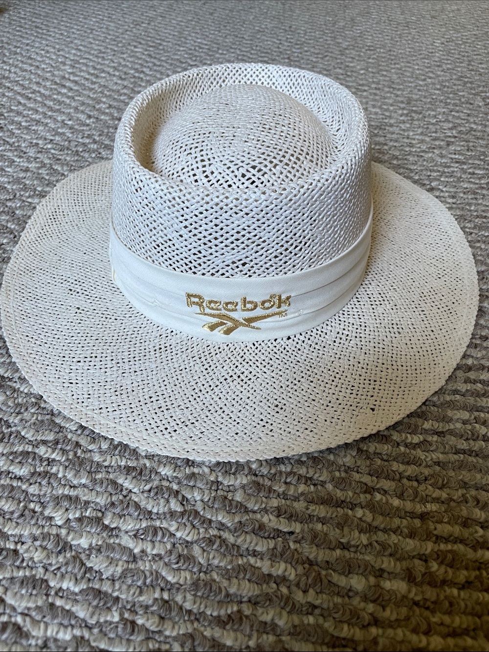 Vintage Reebok Greg Norman golf straw hat